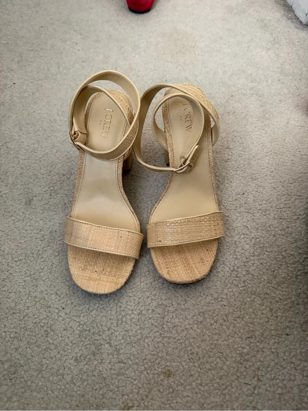 J. Crew Natural Woven Heels